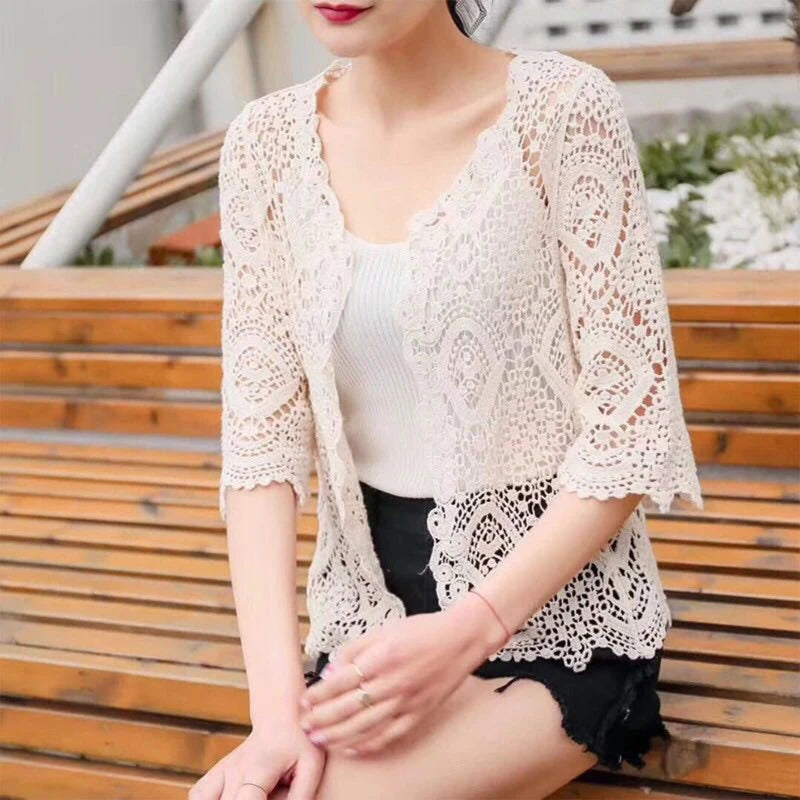 Boho Lace Crochet Shrug
