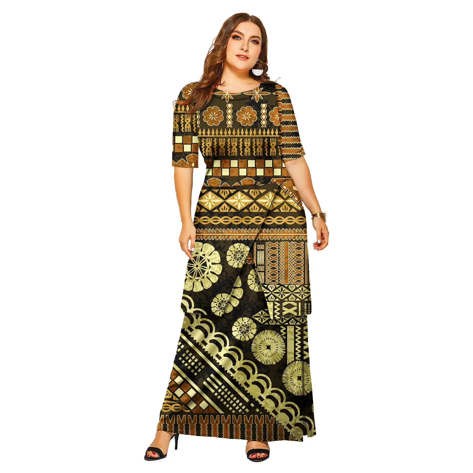 Island Grace Polynesian Maxi Set