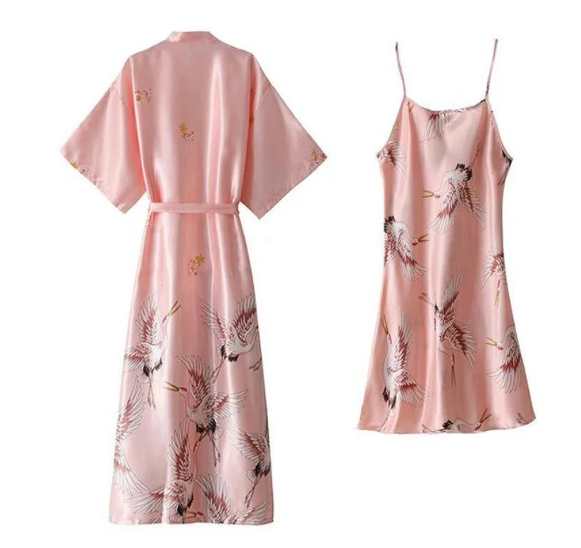 Silky 2PC V-Neck Nightwear Set