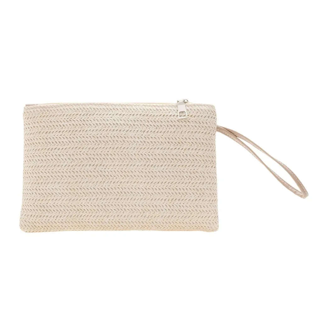 Boho Straw Beach Clutch Purse