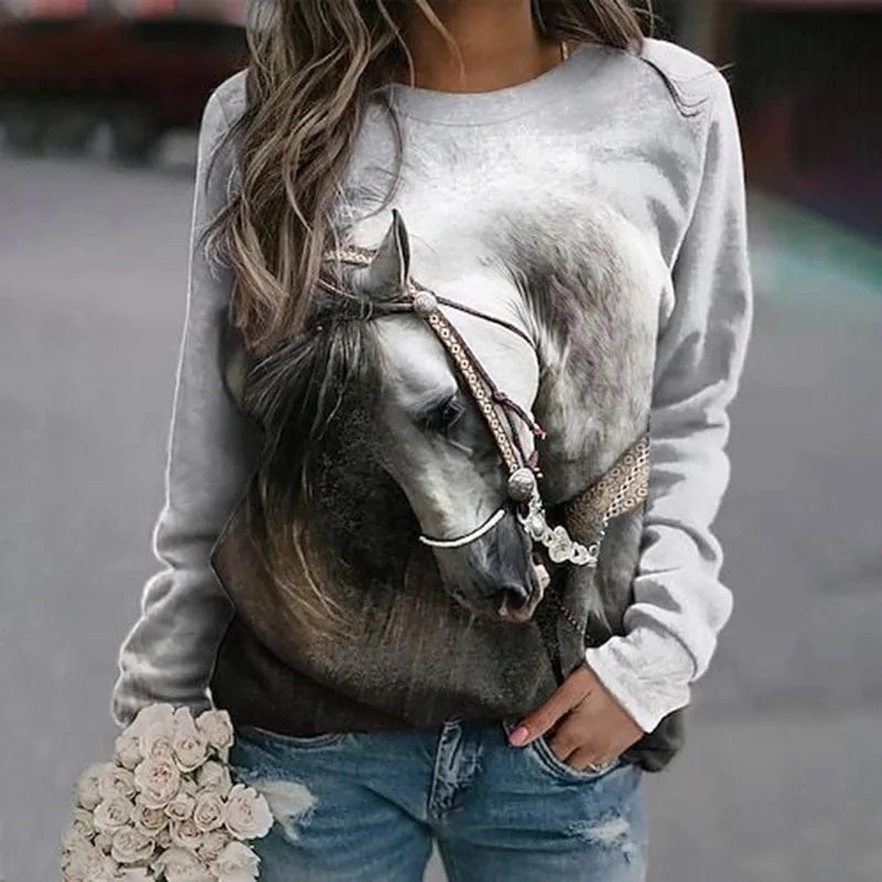 Festive Horse 3D Christmas Sweatshirt