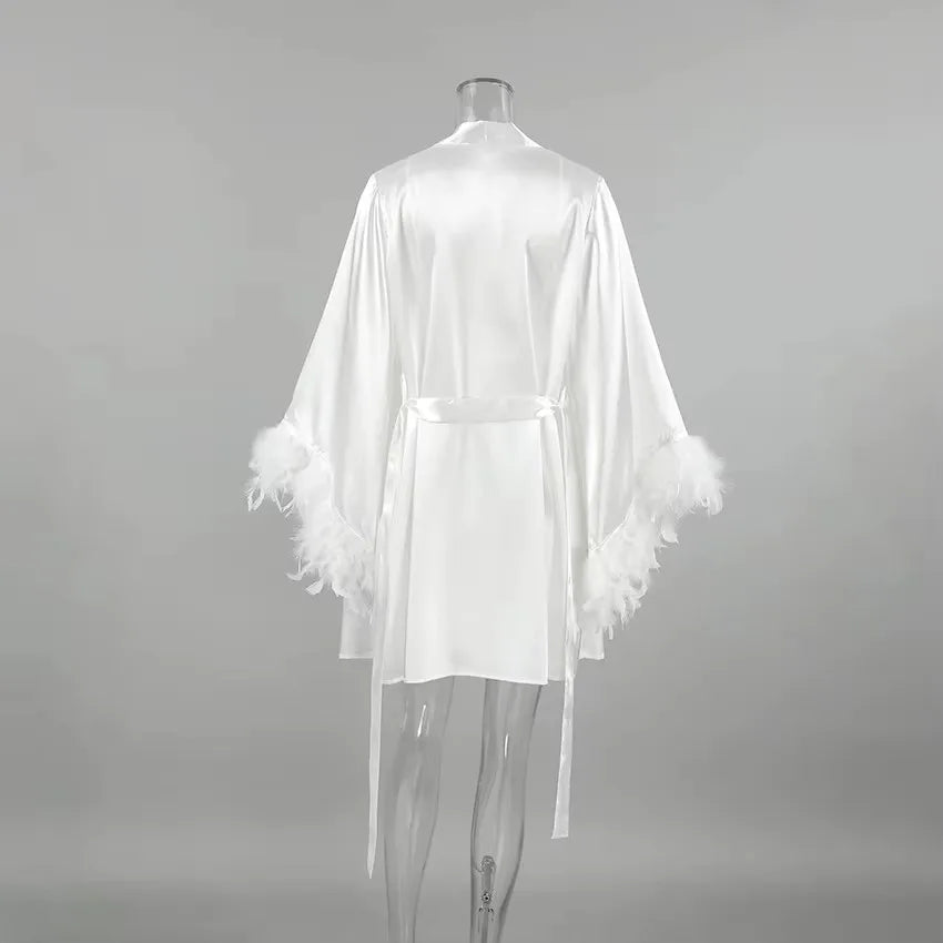 Feather Luxe Bridal Morning Robe