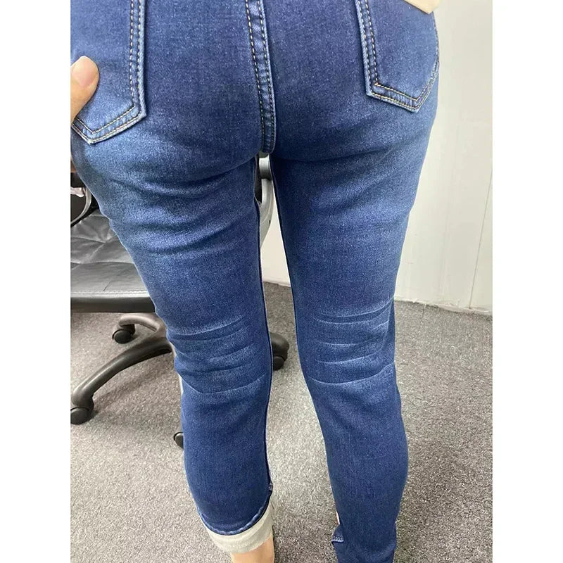 Women’s Thermal Skinny Jeans – Winter Warm Fleece Denim