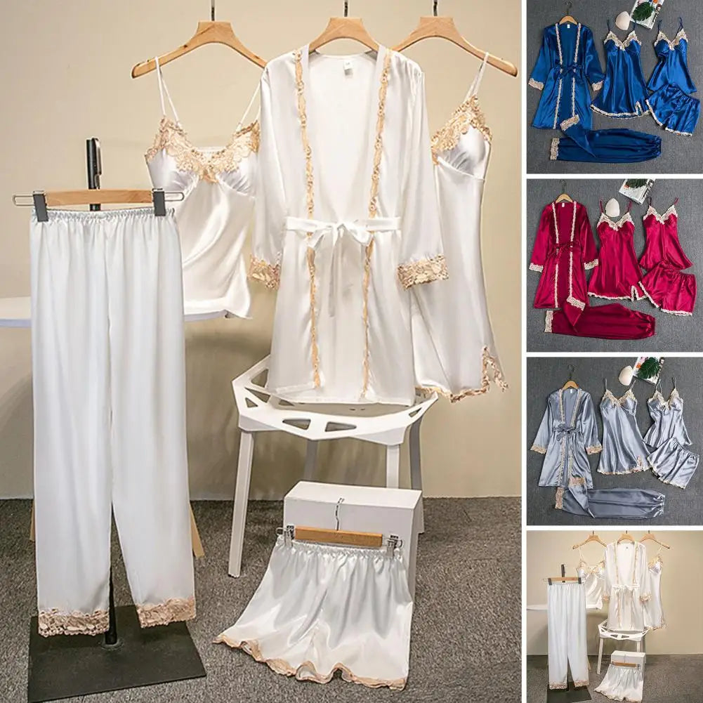 Lace & Satin Silk Sleepwear Set
