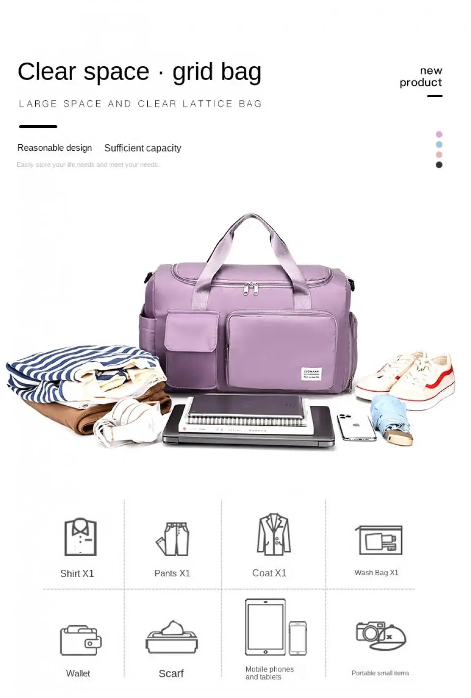UNIXINU Women’s Large Capacity Carry-On Bag