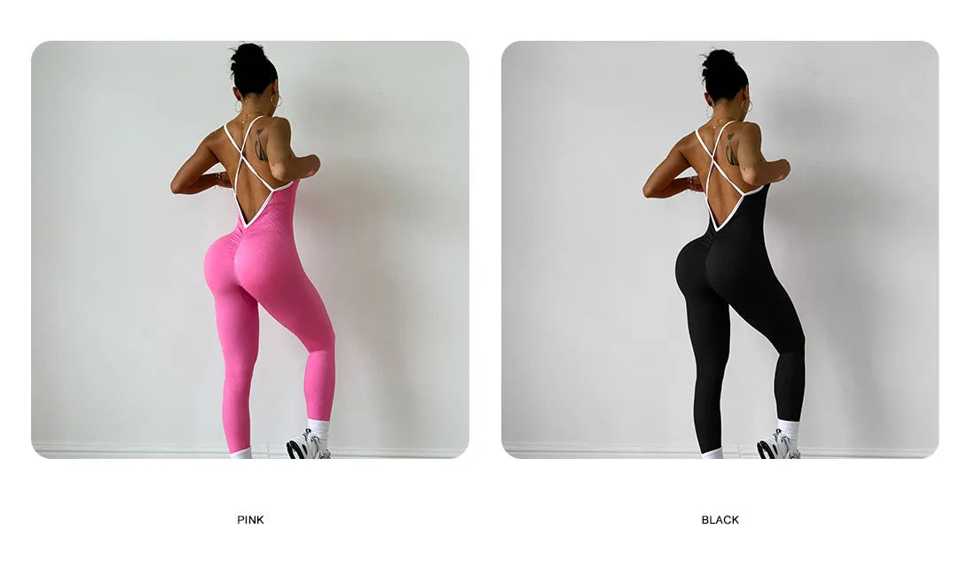 Color block Halter Performance Yoga Bodysuit