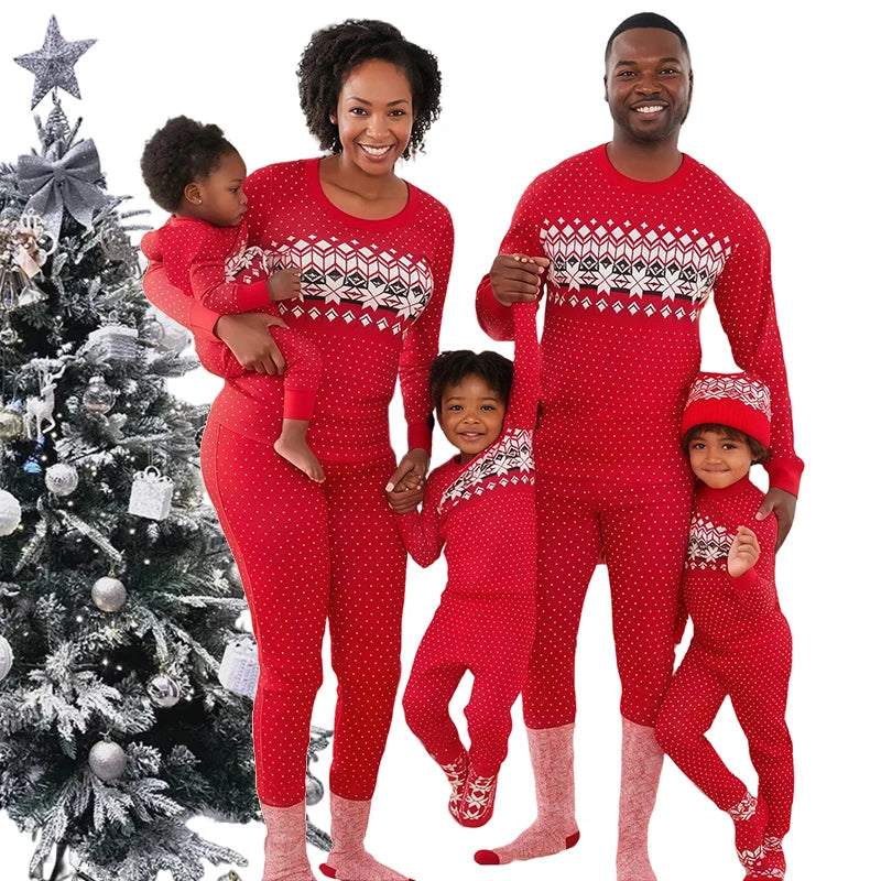 Festive Family Matching Christmas Pajamas Set