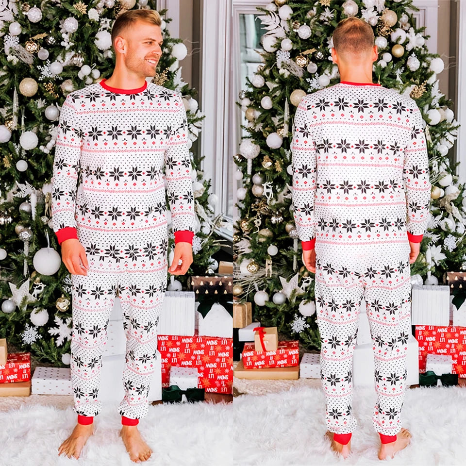 Mom & Daughter Retro Print Christmas Pajama Set