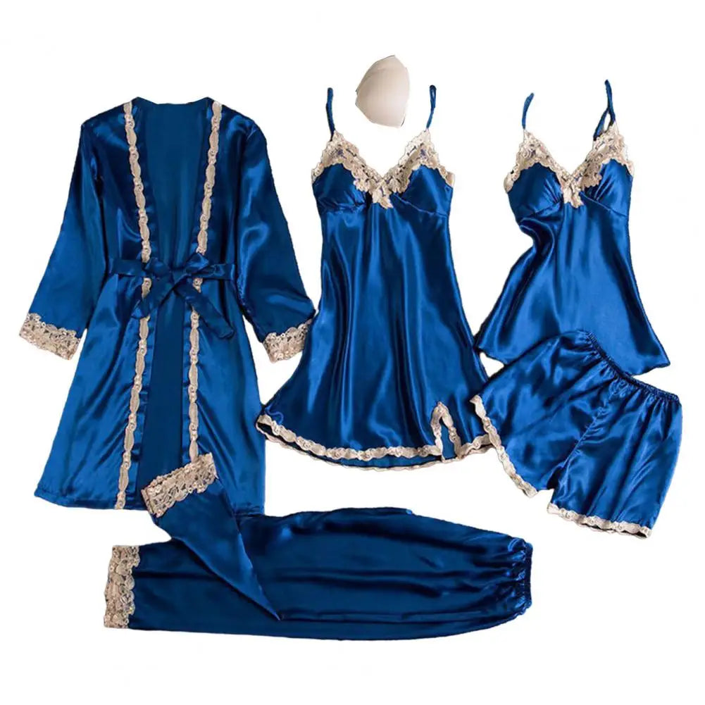 Lace & Satin Silk Sleepwear Set