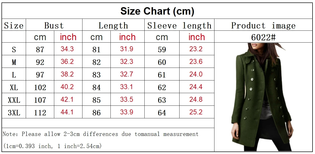 Chic Double-Breasted Wool Street Coat