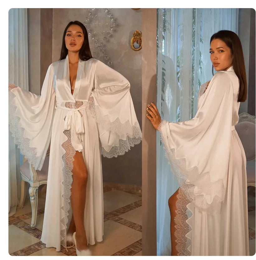 Silk Satin Kimono Robe