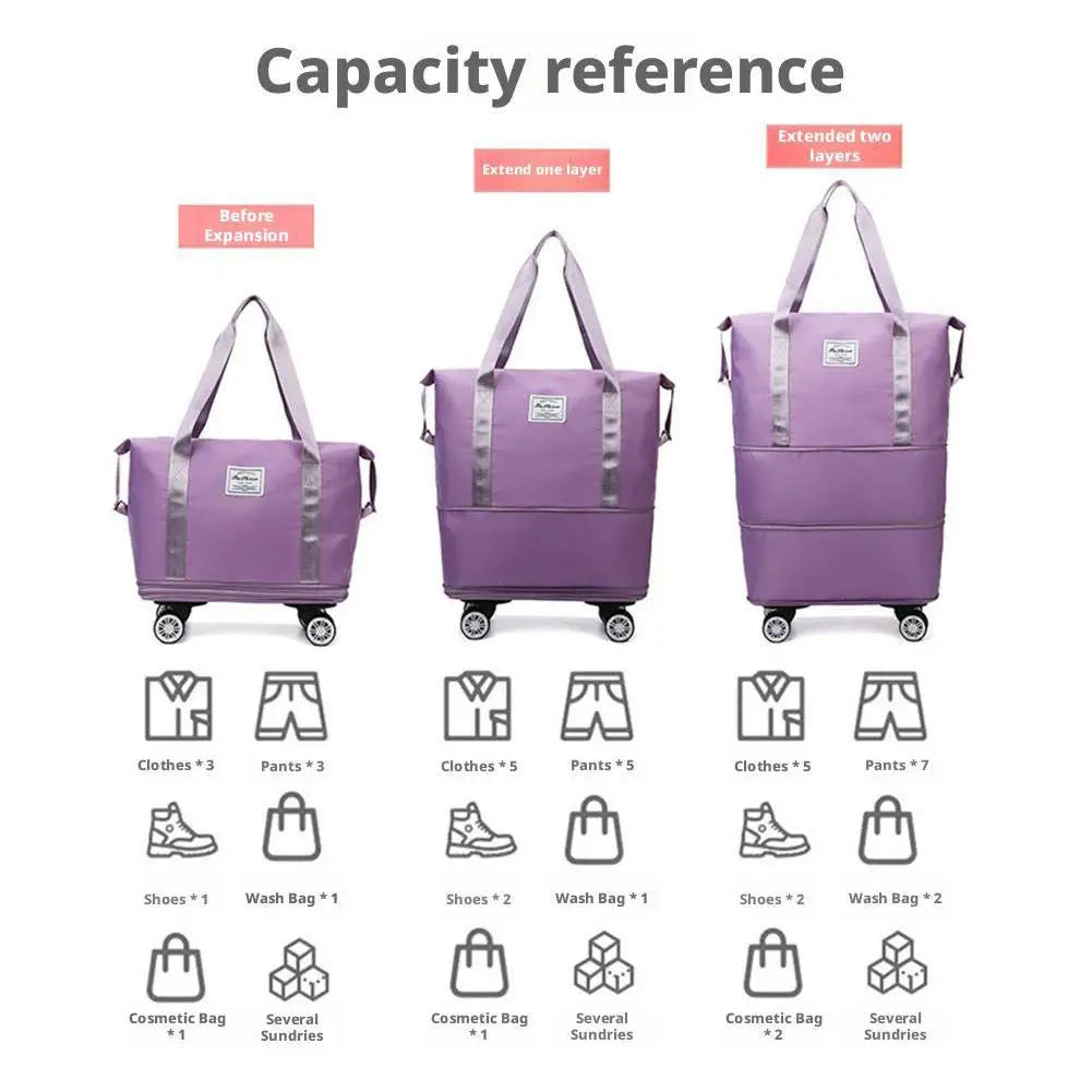 Expandable Travel Check-In Bag with Wheels