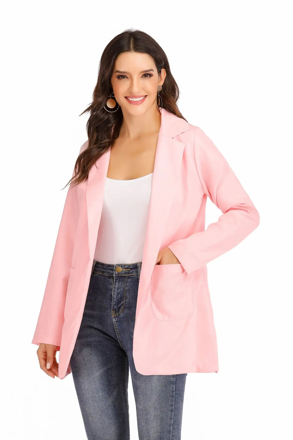 Chic Polo-Neck Cardigan Blazer