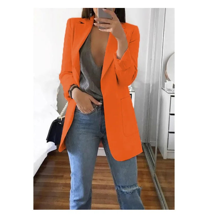 Chic Polo-Neck Cardigan Blazer