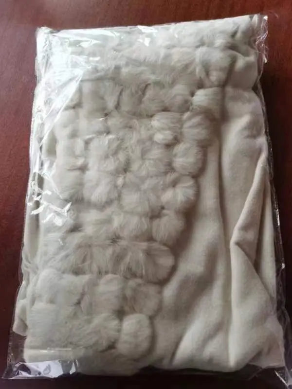 Luxury Rabbit Fur Triangle Shawl