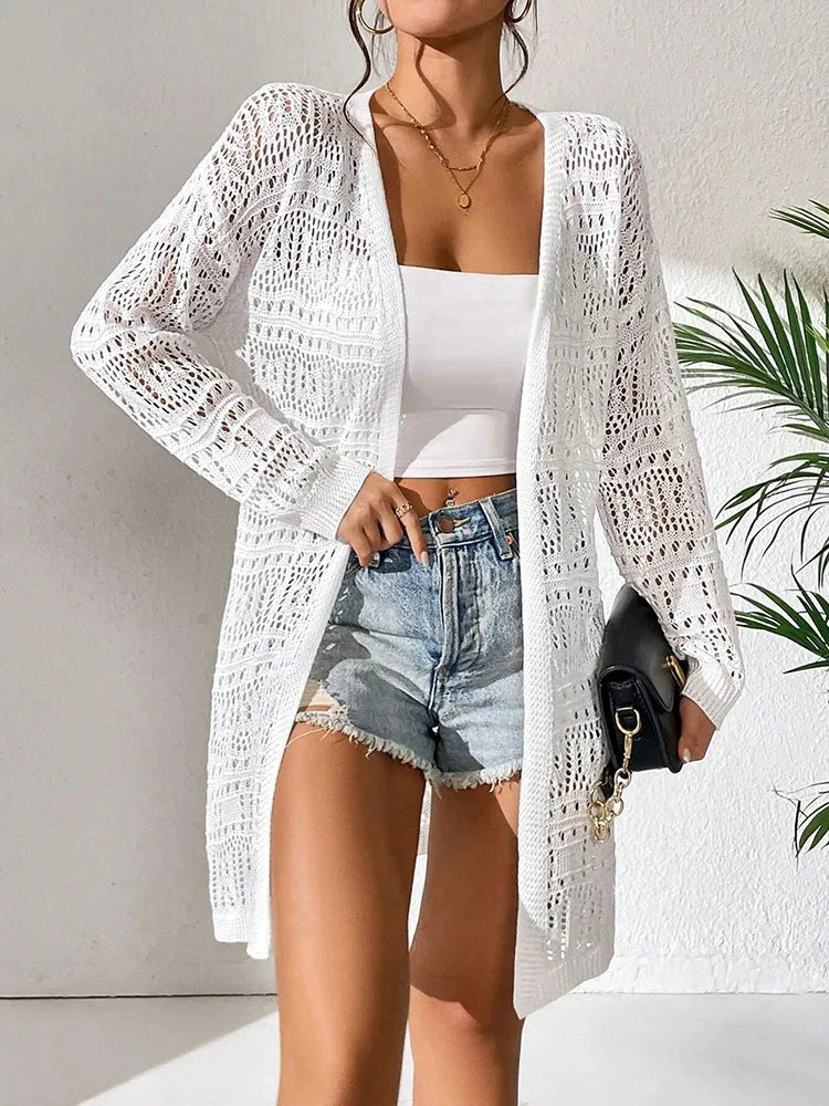 Elegant Sunshade Knit Cardigan