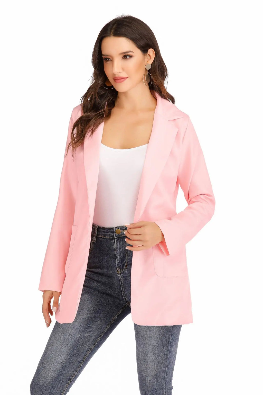 Chic Polo-Neck Cardigan Blazer