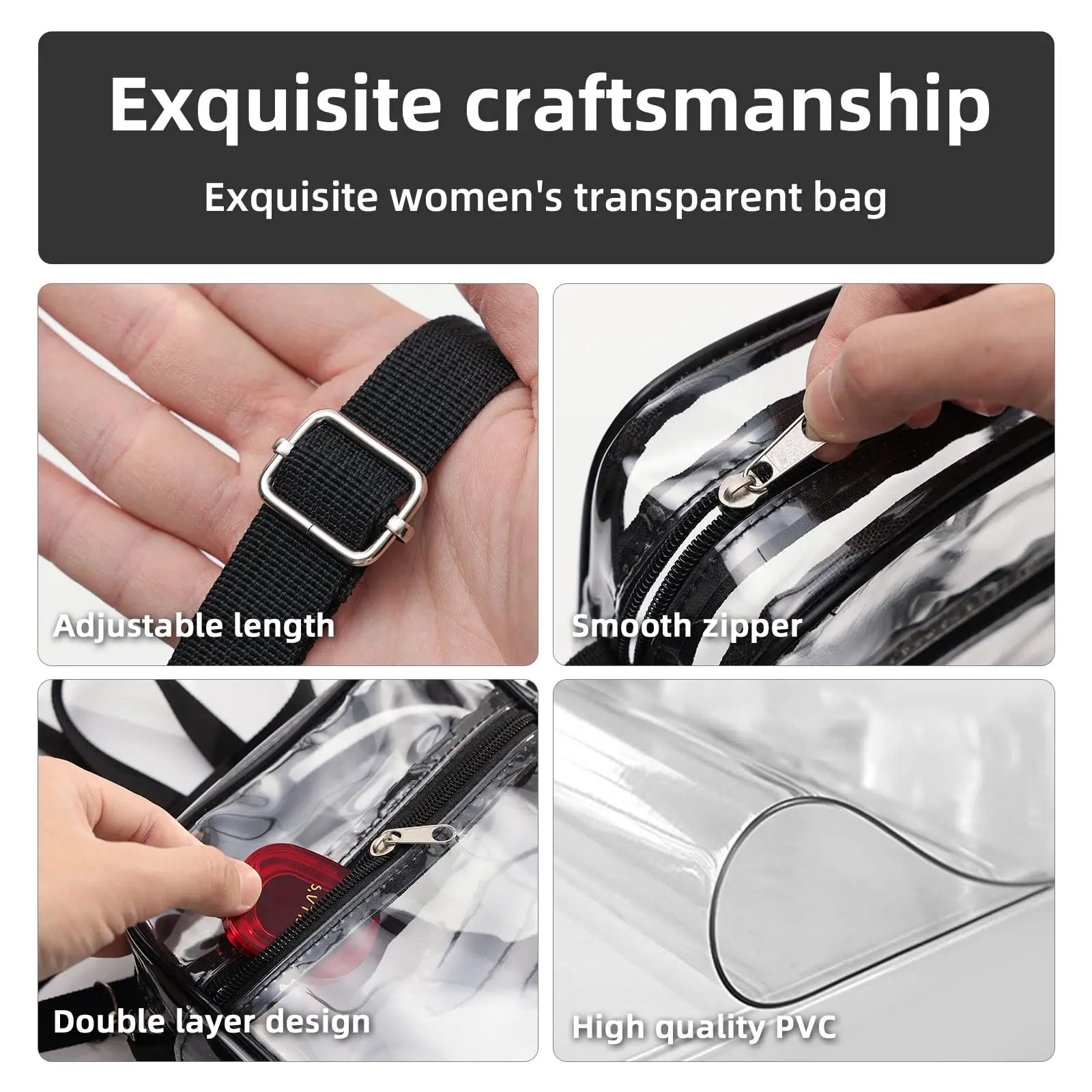 Stadium-Ready Clear Crossbody Purse