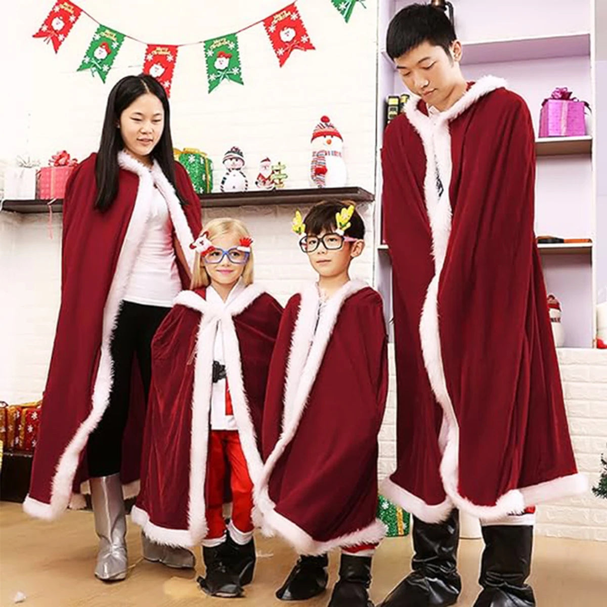 Velvet Santa Hooded Carnival Cape