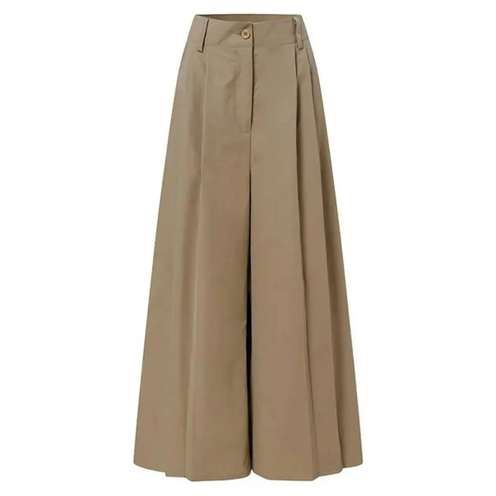 Cotton-Linen Flared Palazzo Trousers