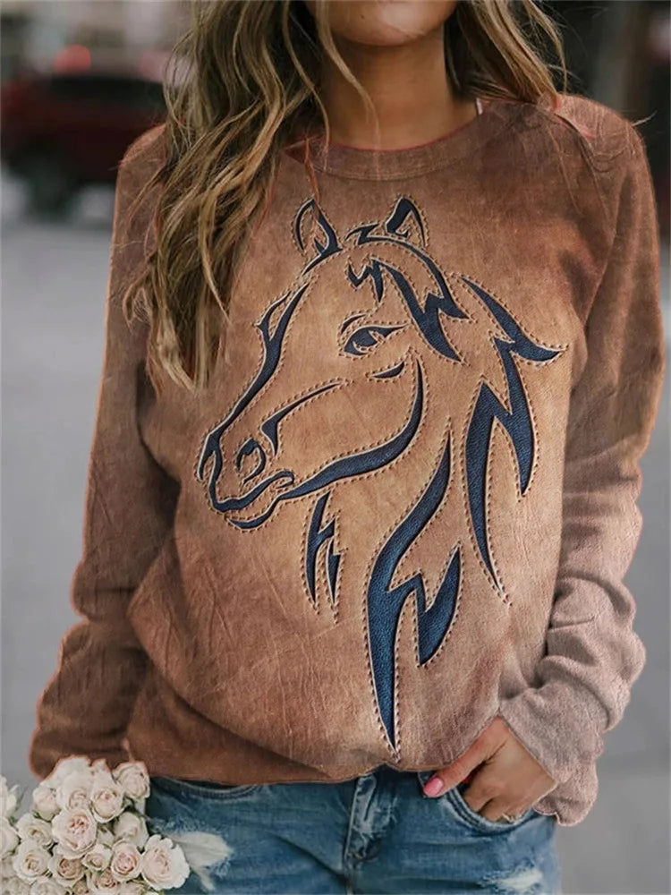 Festive Horse 3D Christmas Sweatshirt