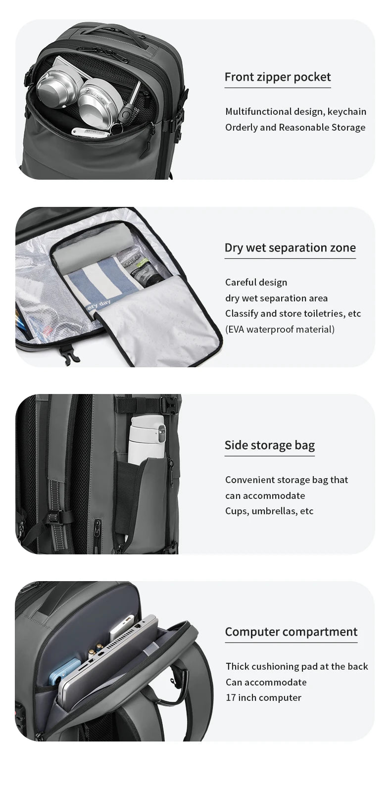 Vacuum Compression Travel & Laptop Backpack
