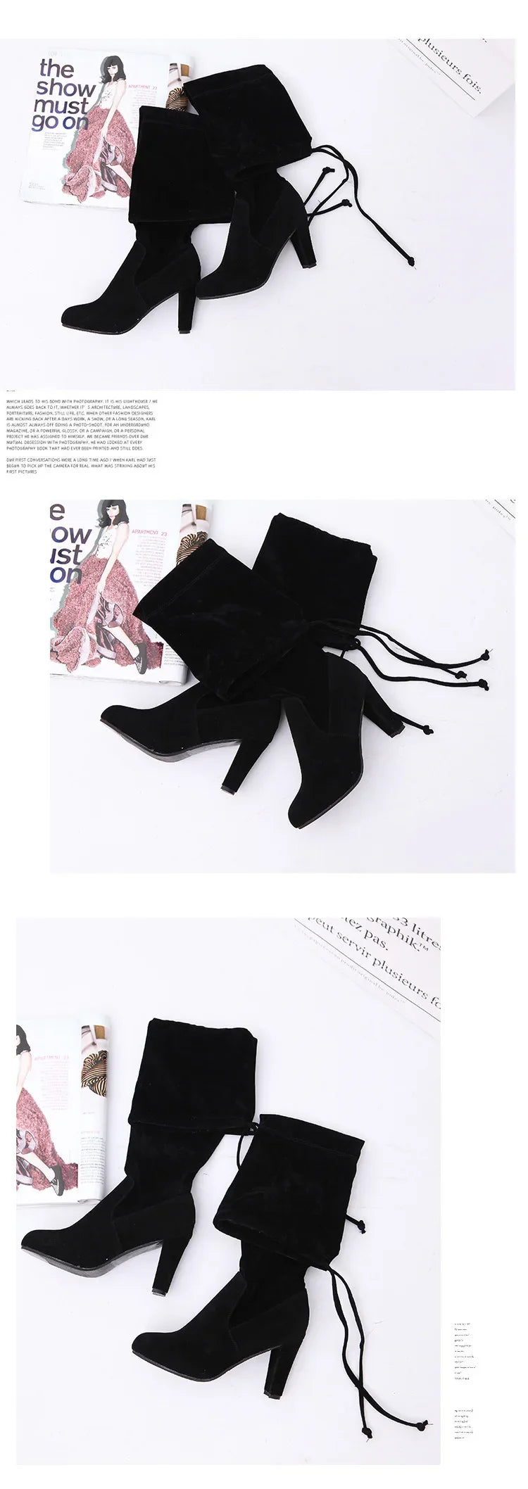 Slip-On Stretch High Heel Thigh Boots