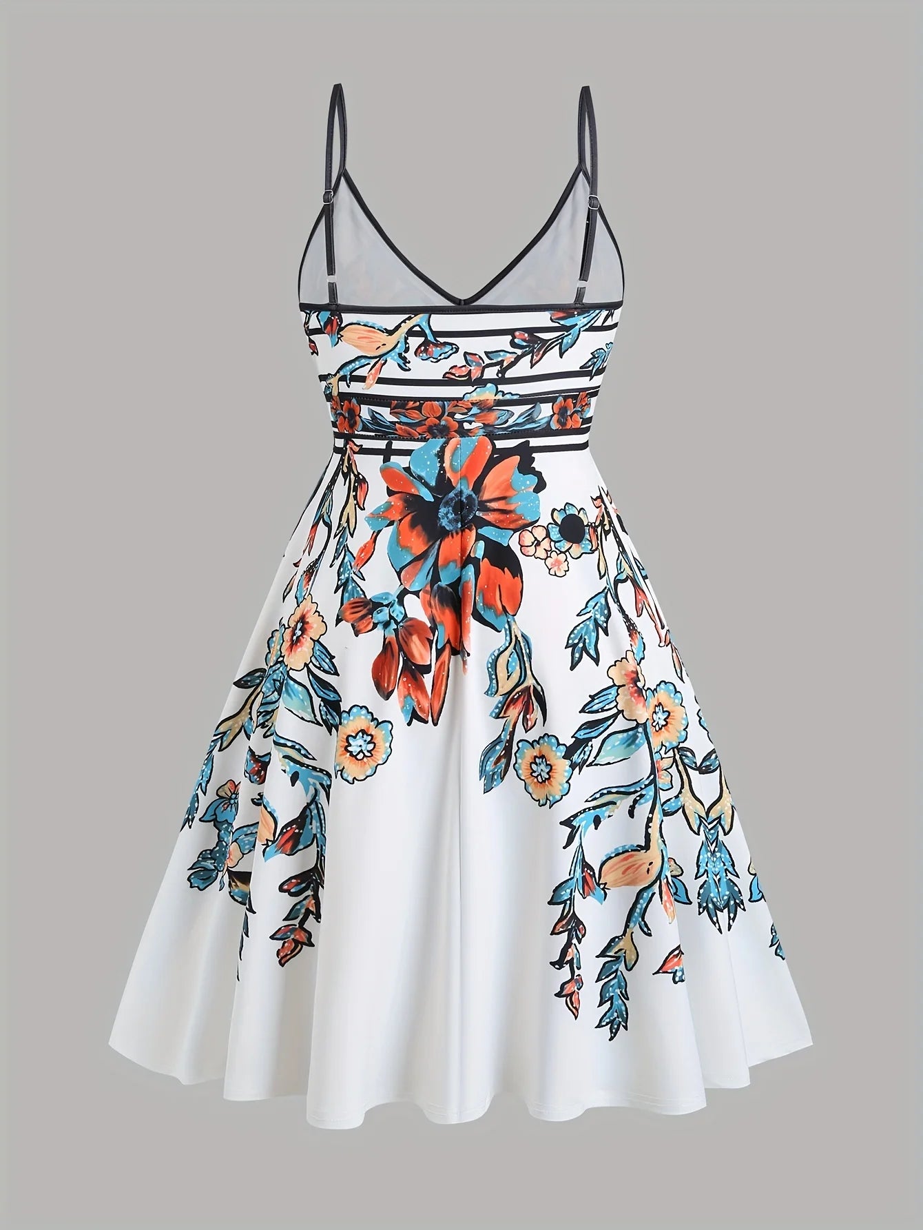 Floral Tranquility Plus-Size Sling Dress