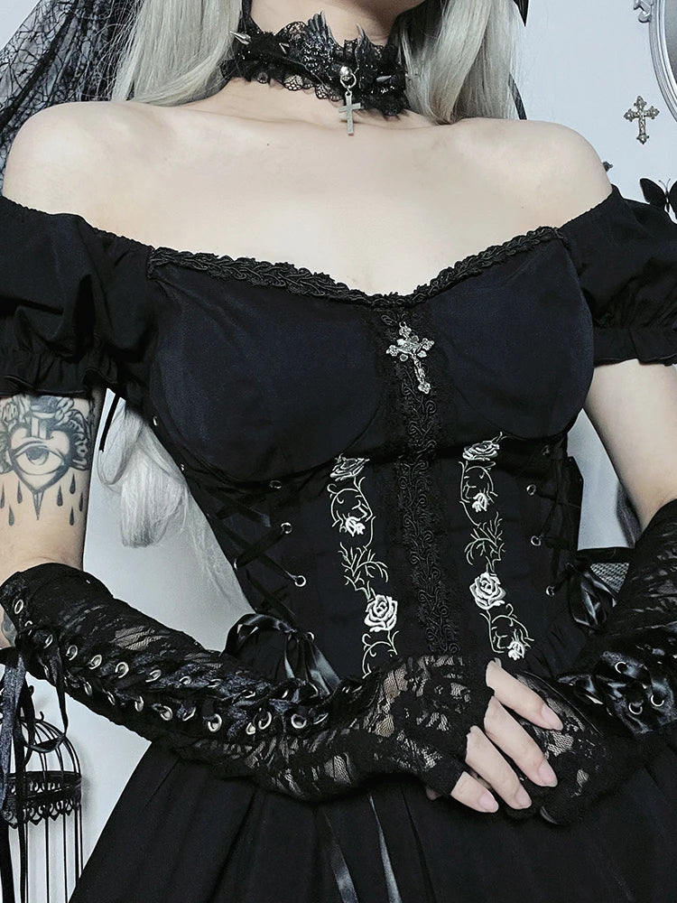 Midnight Lace Gothic Corset Dress