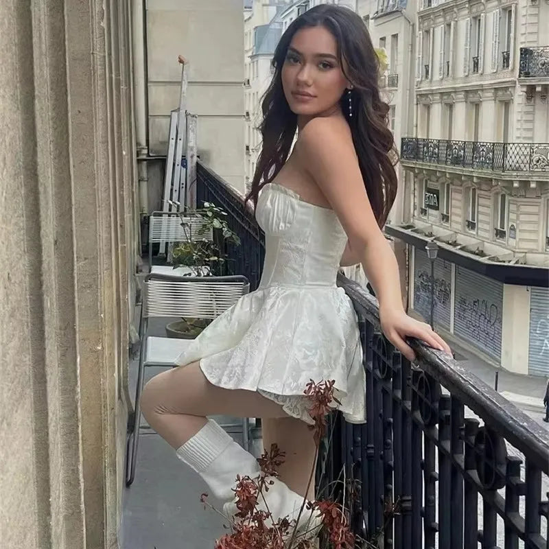 Lace Princess Tube Mini Dress