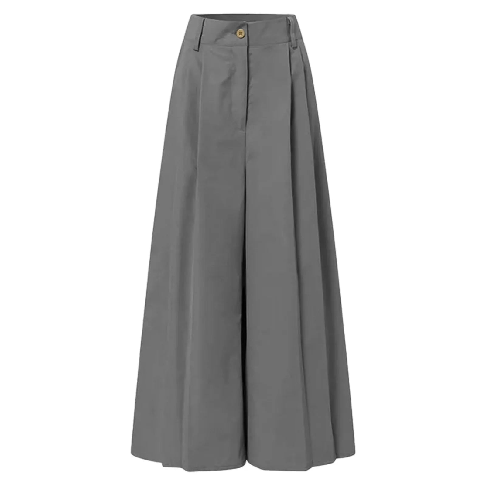Cotton-Linen Flared Palazzo Trousers